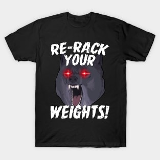 Funny Gym Wolf Re-Rack Weights Muscle Lift T-Shirt